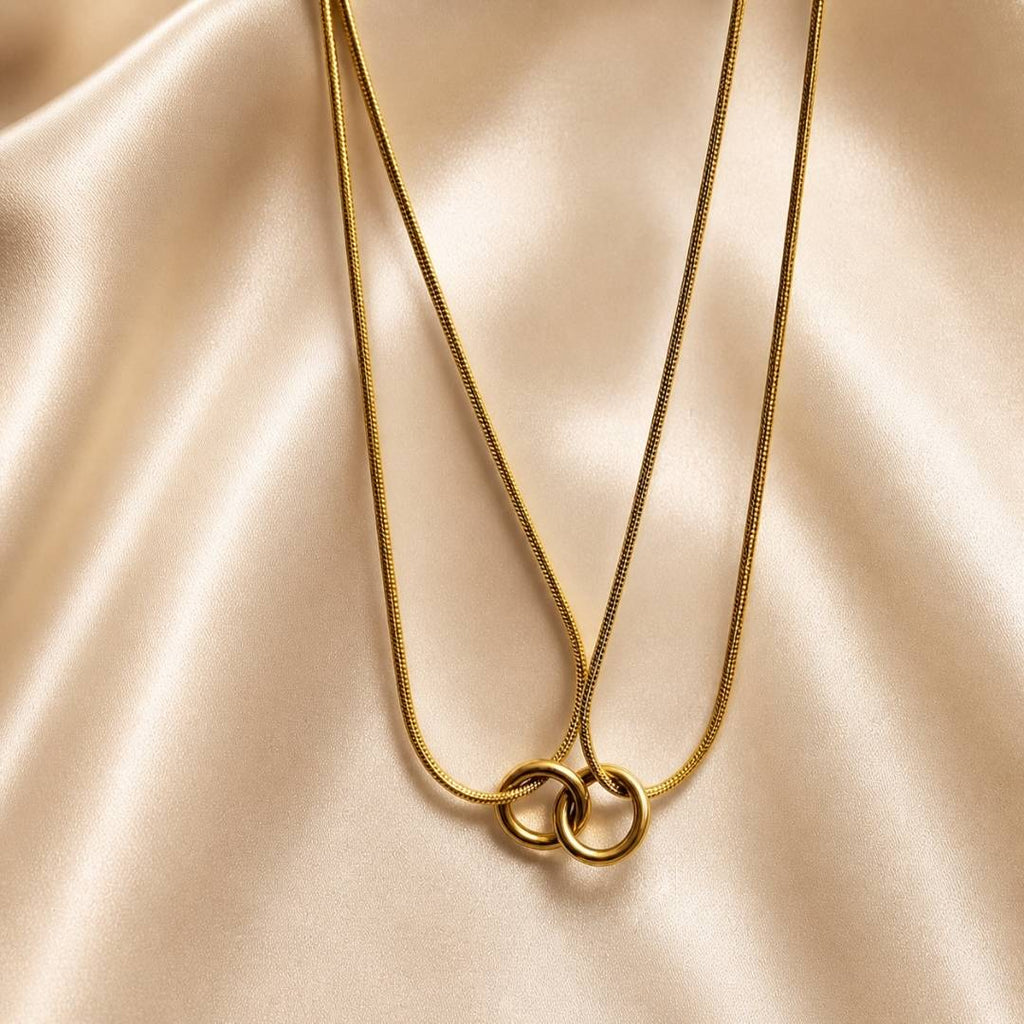 Twin Loop Anti-Tarnish Pendant Necklace – Pack of 1