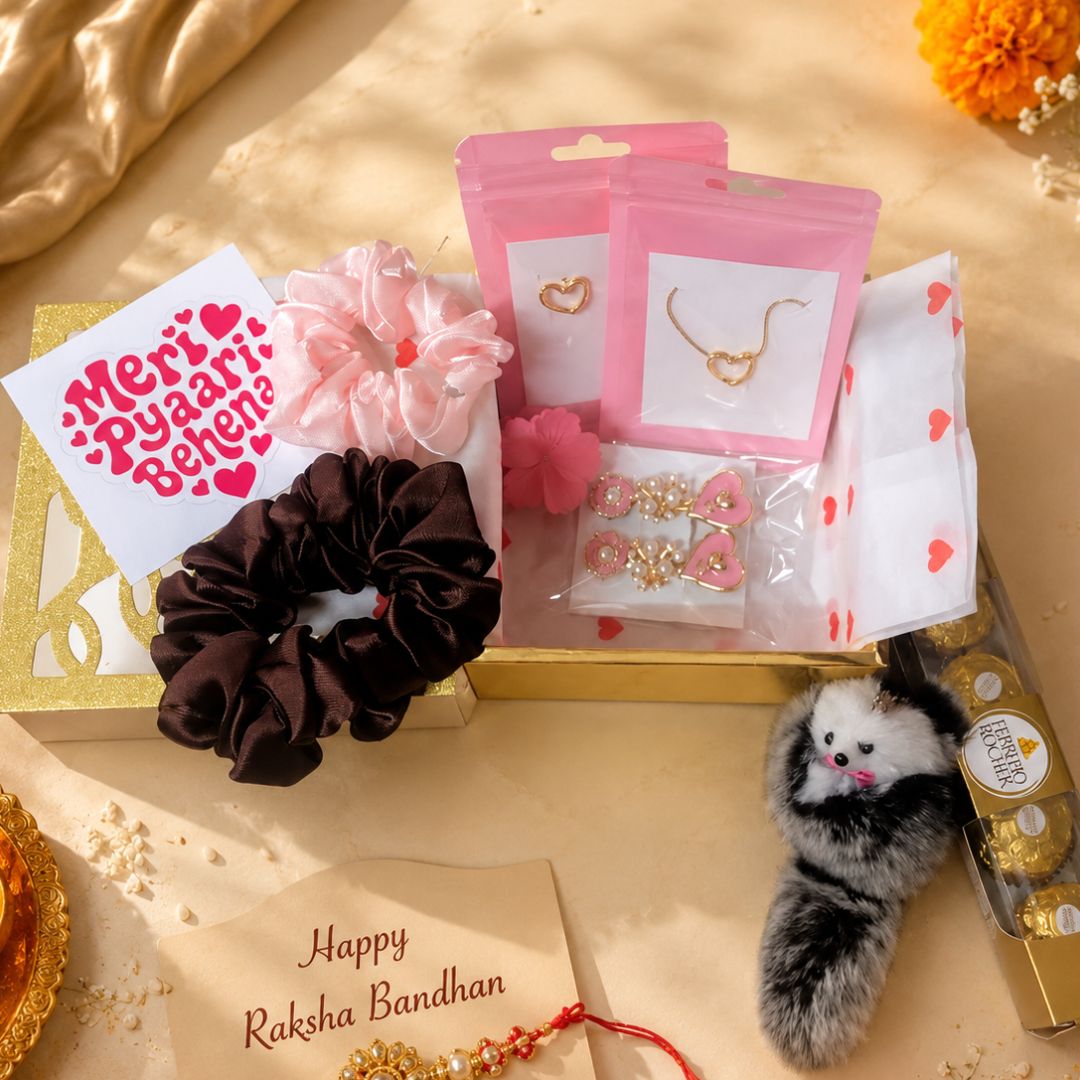 Golden Sister – Anti-Tarnish Jewellery Raksha Bandhan Gift | 7-Piece Premium Set