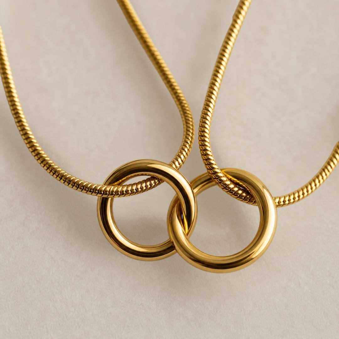 Twin Loop Anti-Tarnish Pendant Necklace – Pack of 1