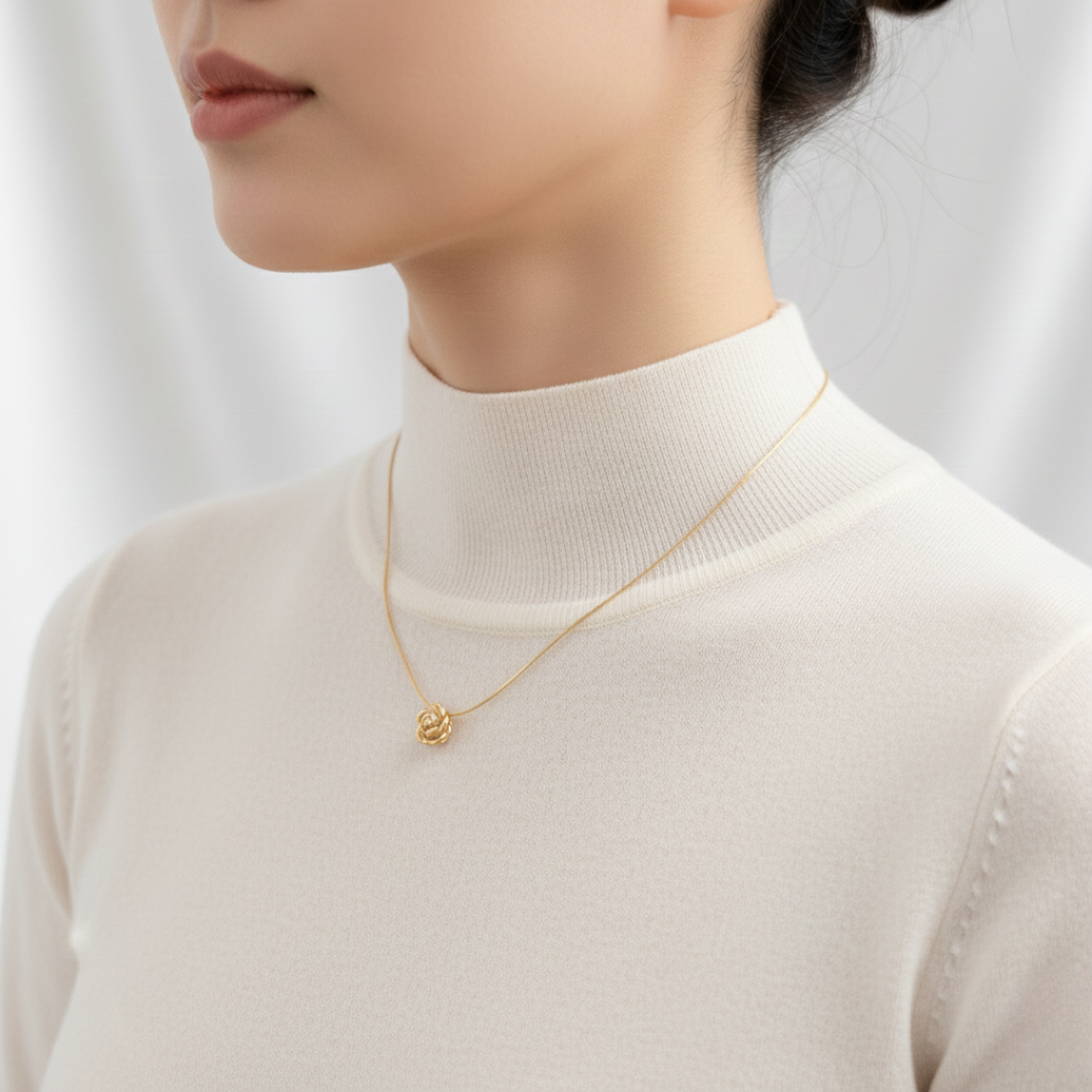 Rose Glow Antitarnish Pendant Necklace for Women – Pack of 1