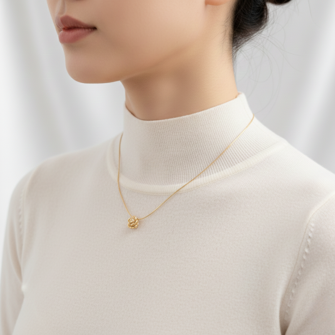 Rose Glow Antitarnish Pendant Necklace for Women – Pack of 1