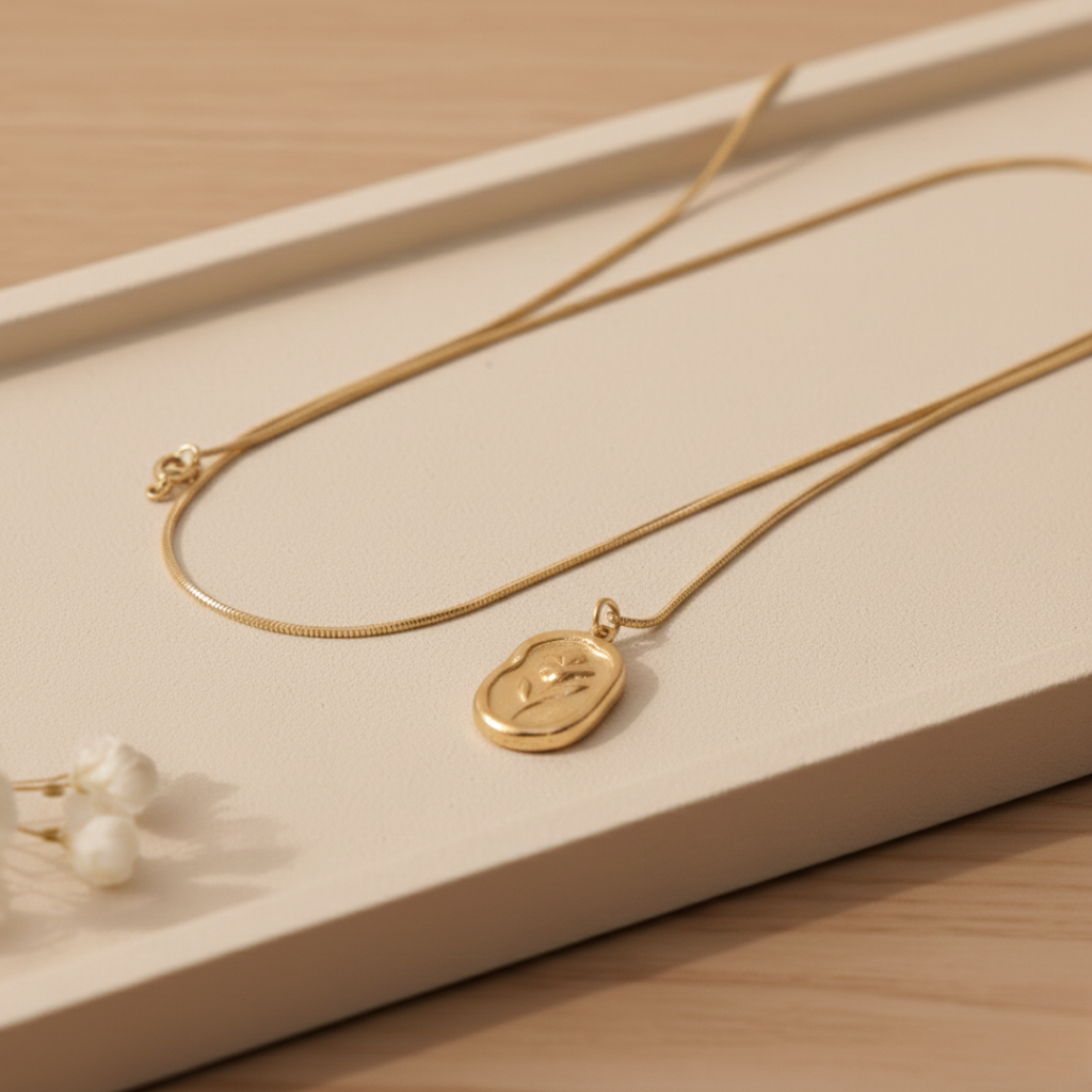 Rose Emblem Antitarnish Pendant Necklace for Women – Pack of 1