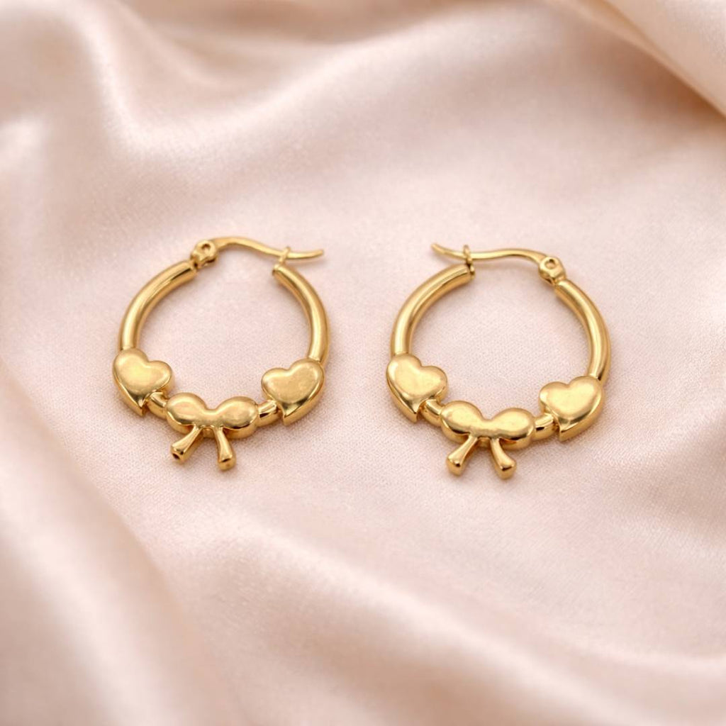 Heart Bow Hoops – Anti-Tarnish | Pack of 1 Pair