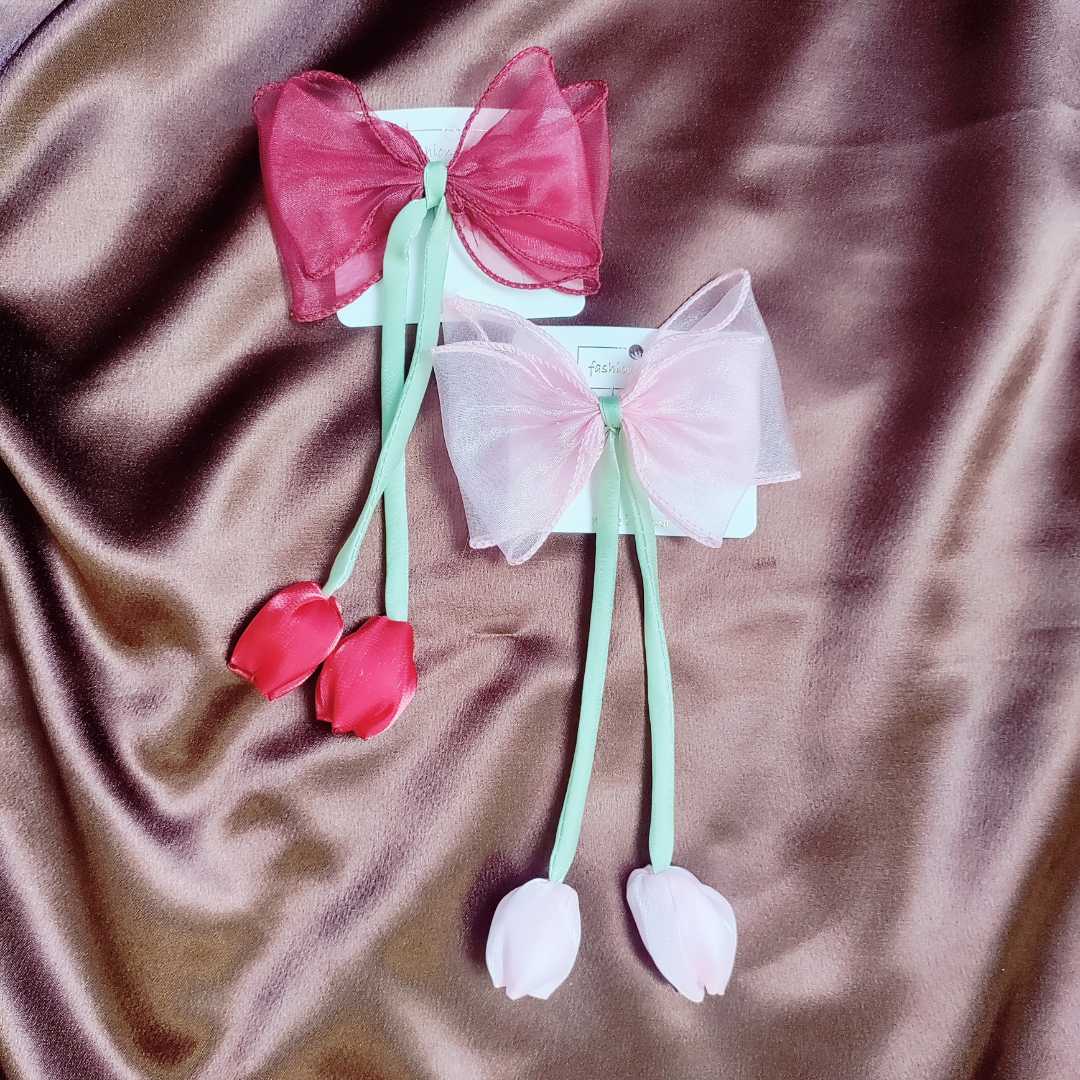 Tulip Bow Organza Hair Clip – Pack of 2