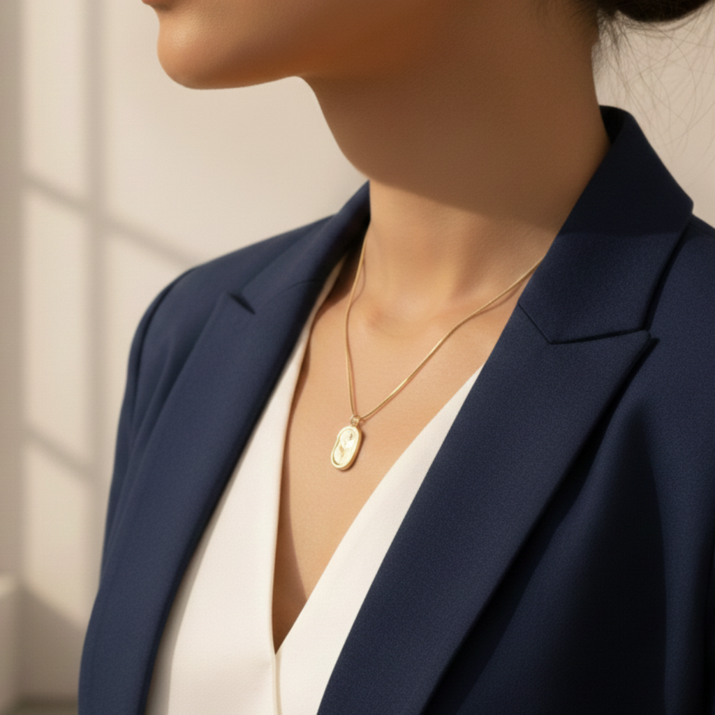 Rose Emblem Antitarnish Pendant Necklace for Women – Pack of 1