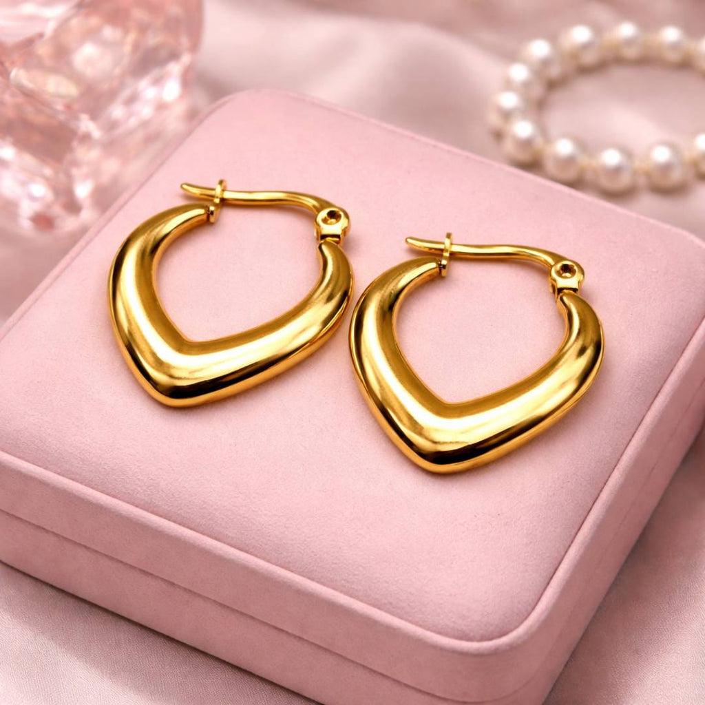 Heart Curve Hoops – Anti-Tarnish | Pack of 1 Pair