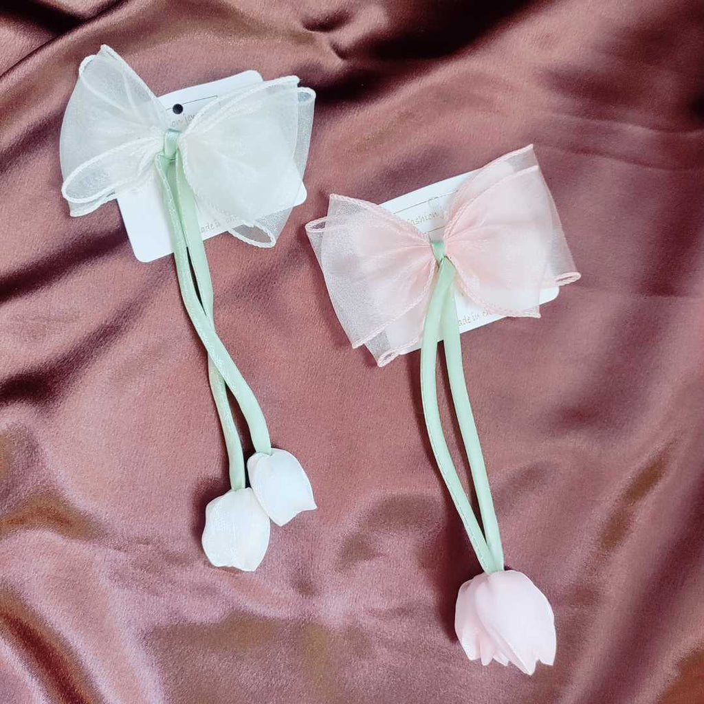 Tulip Bow Organza Hair Clip – Pack of 2