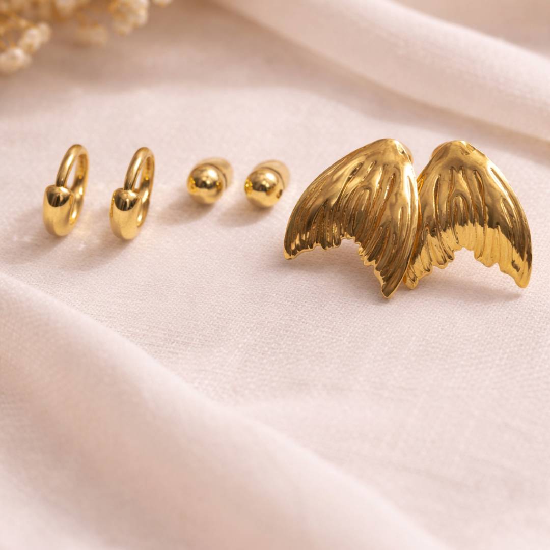 Mermaid Mood Earring Combo – Anti-Tarnish | Pack of 3 Pairs