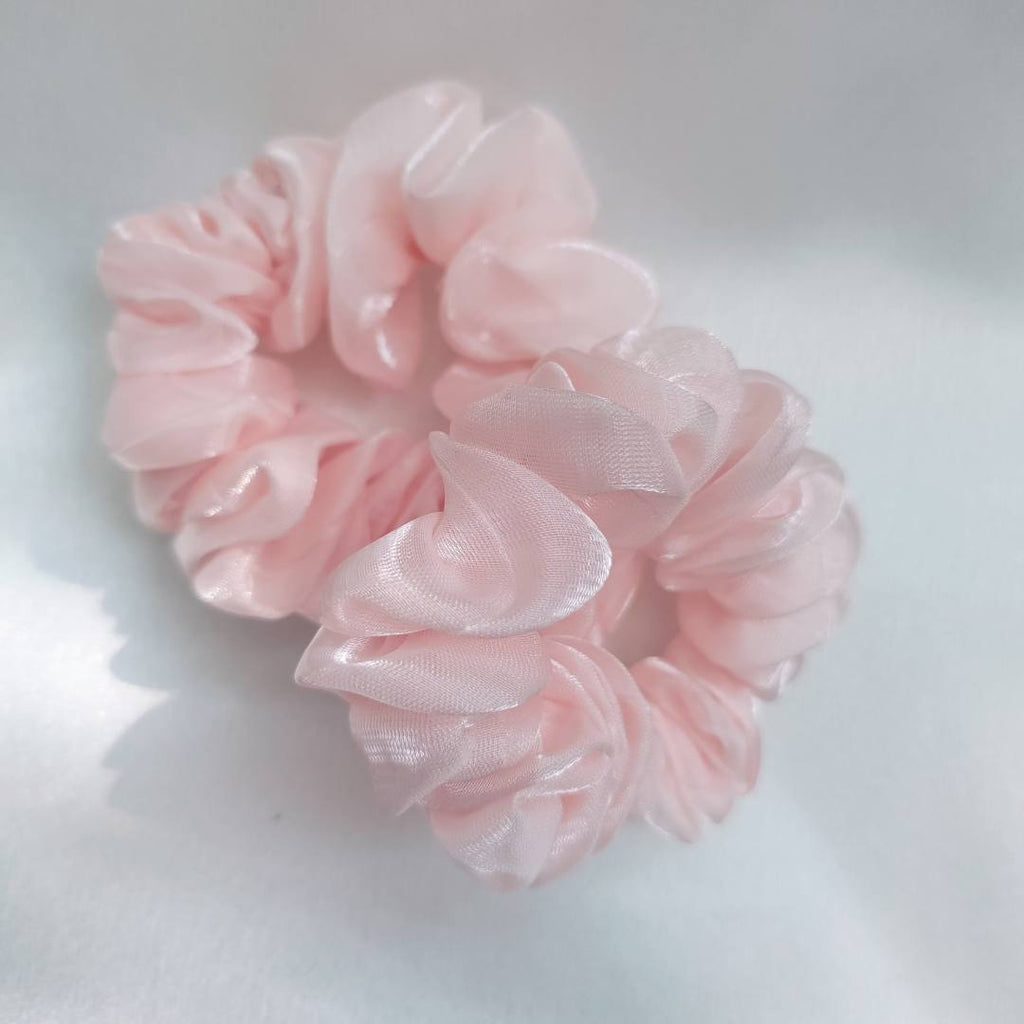 Sheer Bloom Organza Scrunchies – Pack of 12