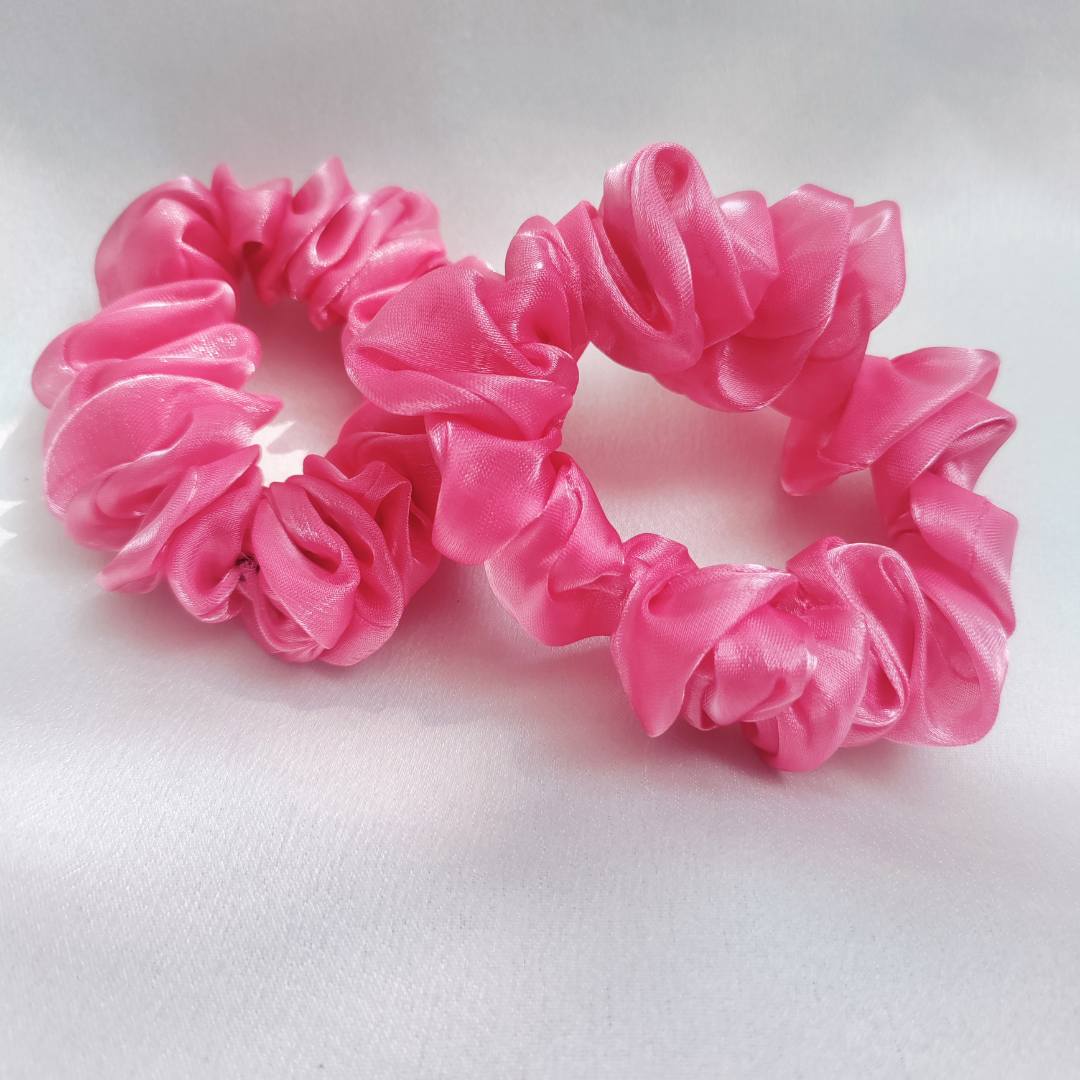 Sheer Bloom Organza Scrunchies – Pack of 12