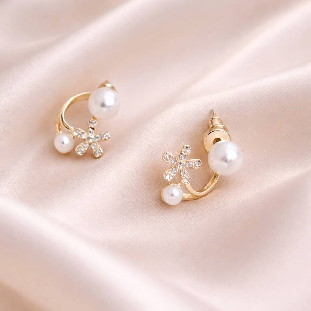 Pearl Bloom Stud Earrings for Women – Pack of 1 Pair