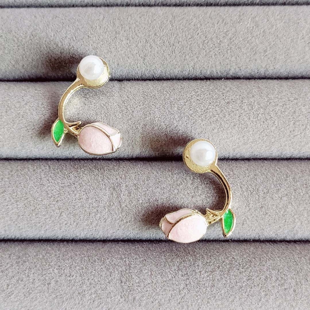 Blush Bud Pearl Fashion Earrings for Women – Pack of 1 Pair