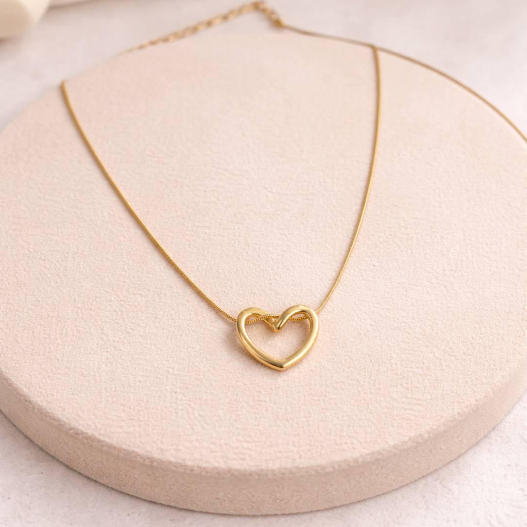 Fluid Heart Anti-Tarnish Pendant Necklace – Pack of 1