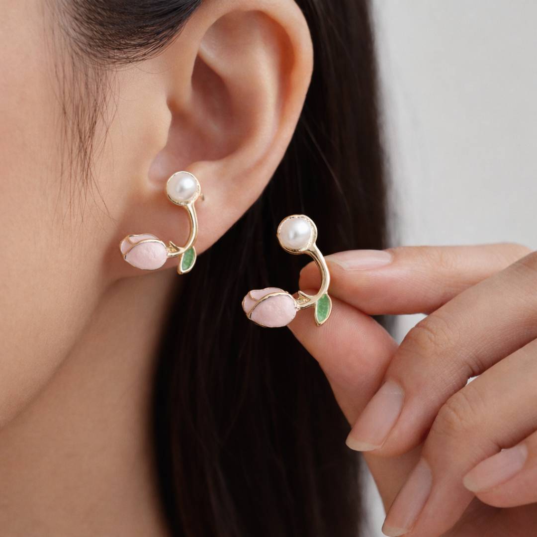 Blush Bud Pearl Fashion Earrings for Women – Pack of 1 Pair