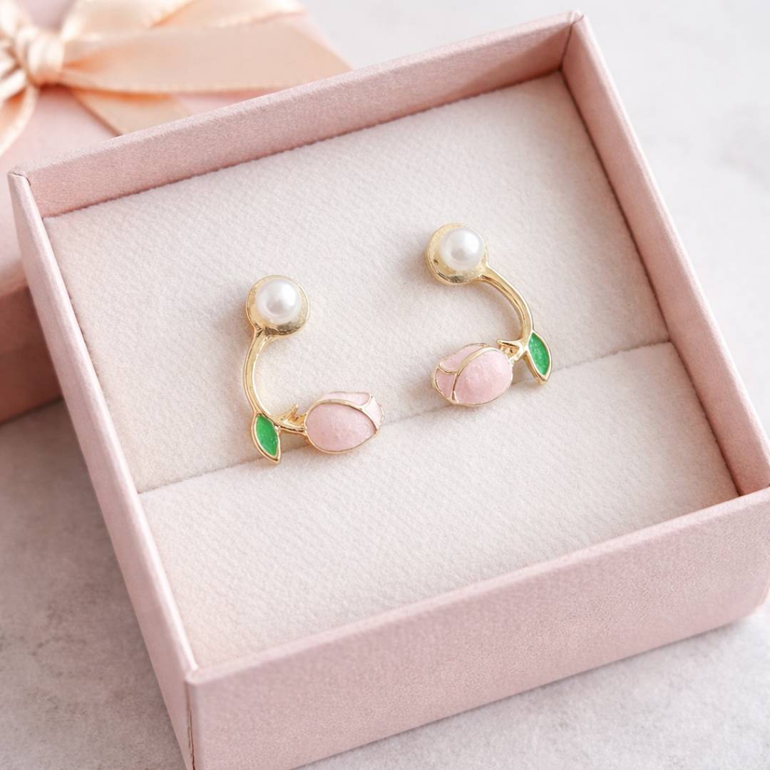 Blush Bud Pearl Fashion Earrings for Women – Pack of 1 Pair