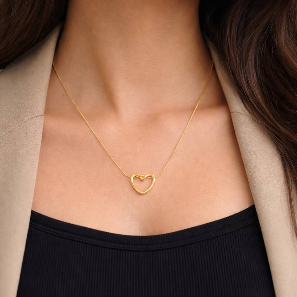 Fluid Heart Anti-Tarnish Pendant Necklace – Pack of 1