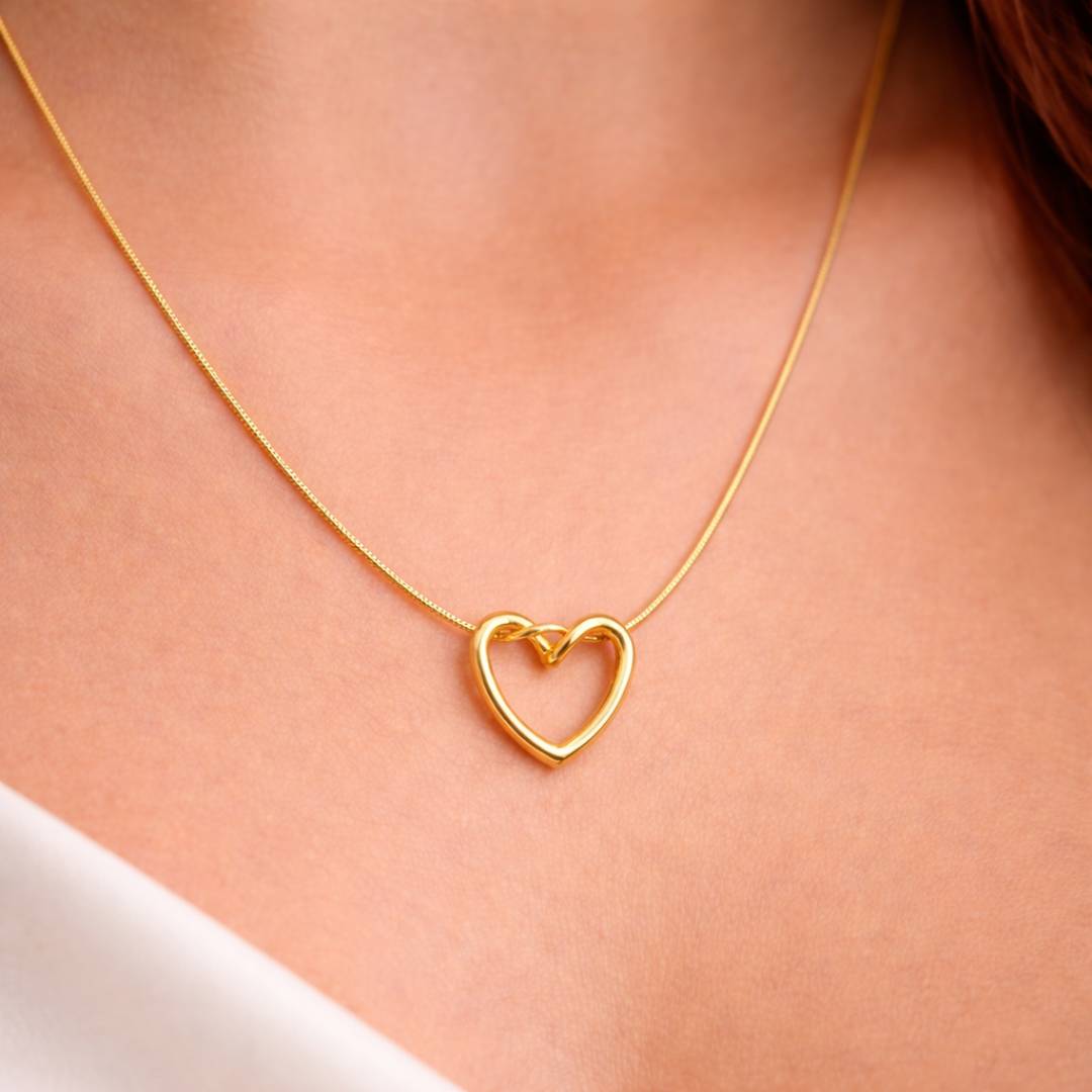 Fluid Heart Anti-Tarnish Pendant Necklace – Pack of 1