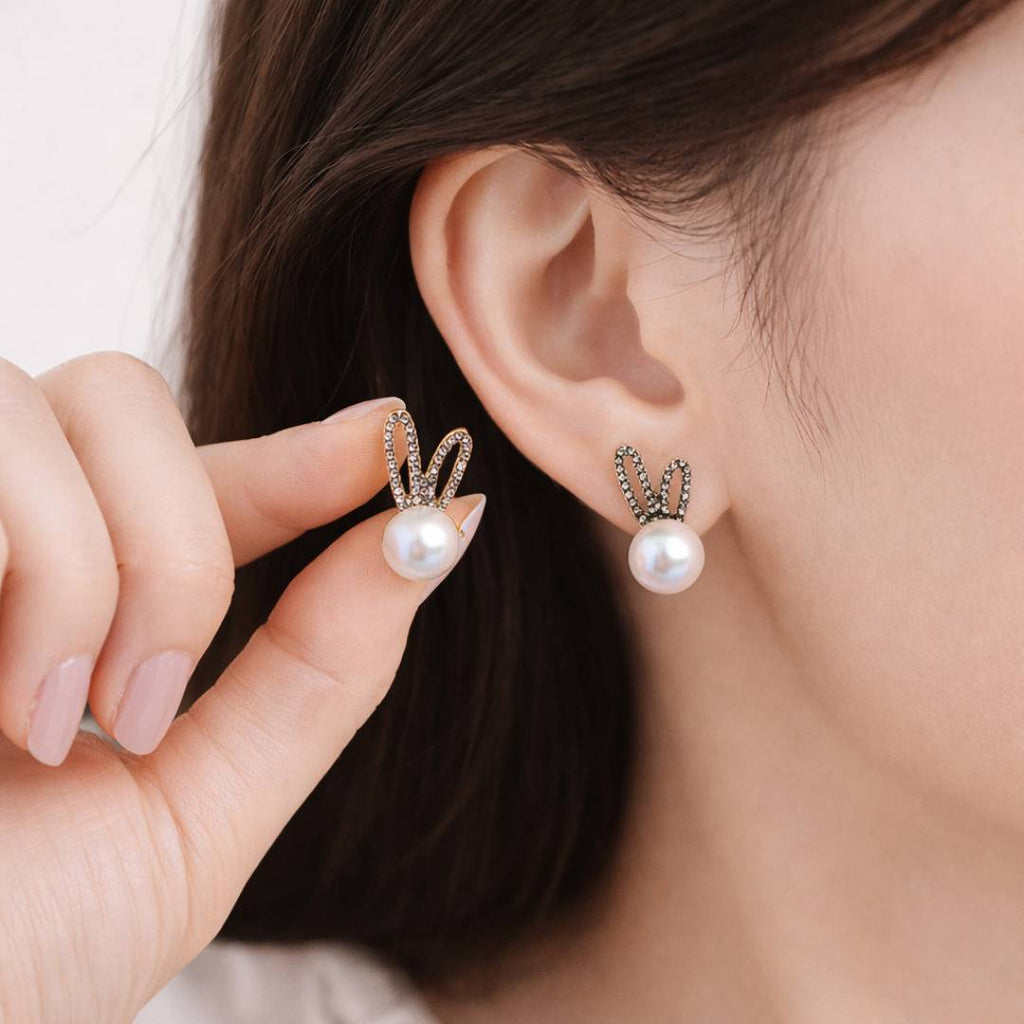 Pearl Bunny Ears Studs – Pack of 1 Pair