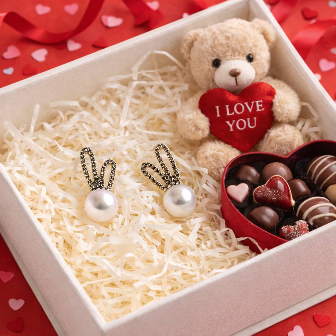 Pearl Bunny Ears Studs – Pack of 1 Pair