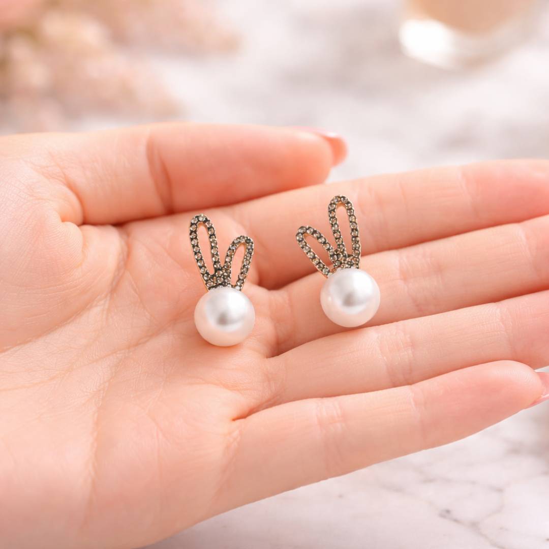 Pearl Bunny Ears Studs – Pack of 1 Pair