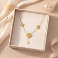 Clover Charm Drop Anti-Tarnish Pendant Necklace – Pack of 1