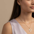 Heartbeat Circle Anti-Tarnish Pendant & Stud Earrings Combo – Set of 2
