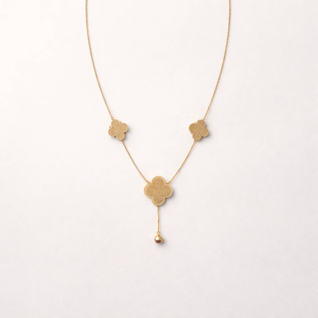 Clover Charm Drop Anti-Tarnish Pendant Necklace – Pack of 1