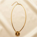 Sculpted Disc Anti-Tarnish Pendant Necklace – Pack of 1
