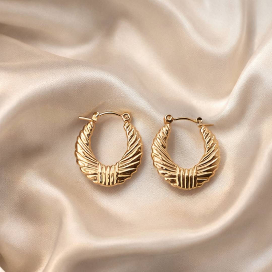 Vintage Gold Rope Oval Twist Hoops – Anti-Tarnish | 1 Pair