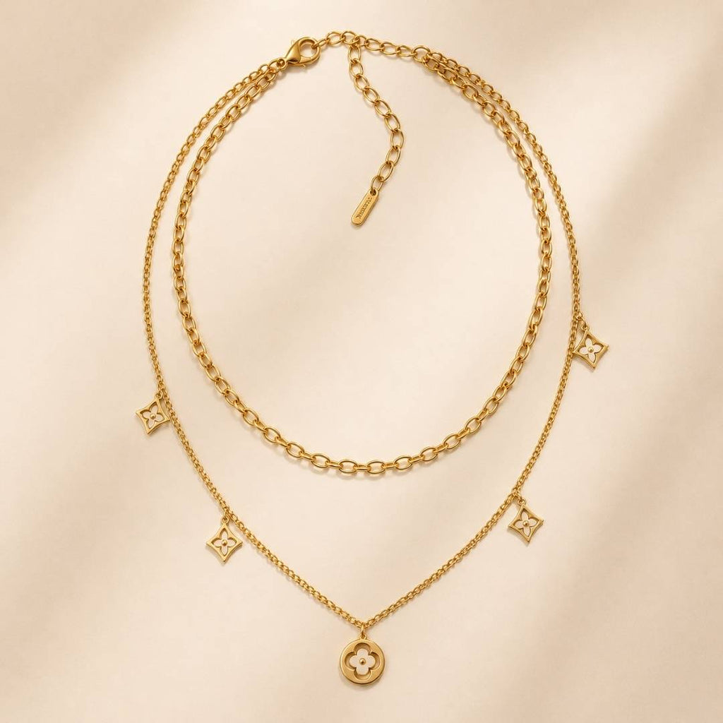 Clover It-Girl Anti-Tarnish Multi-Layer Necklace – Pack of 1