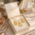 Petal Pearl Anti-Tarnish Pendant Necklace & Stud Earrings Combo – Set of 2