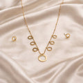 Ripple Drop Anti-Tarnish Pendant Necklace & Stud Earrings Combo – Set of 2