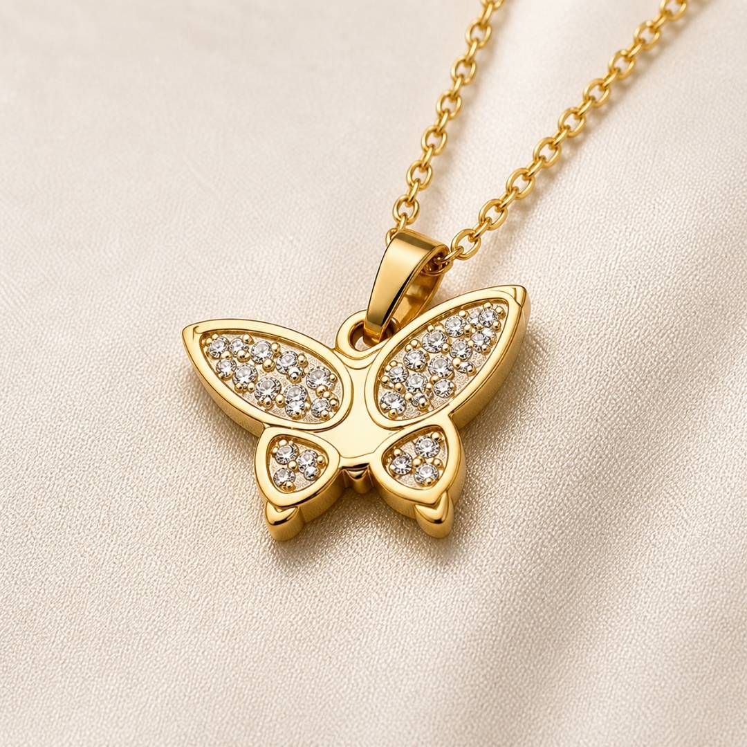 Crystal Flutter Anti-Tarnish Pendant Necklace – Pack of 1