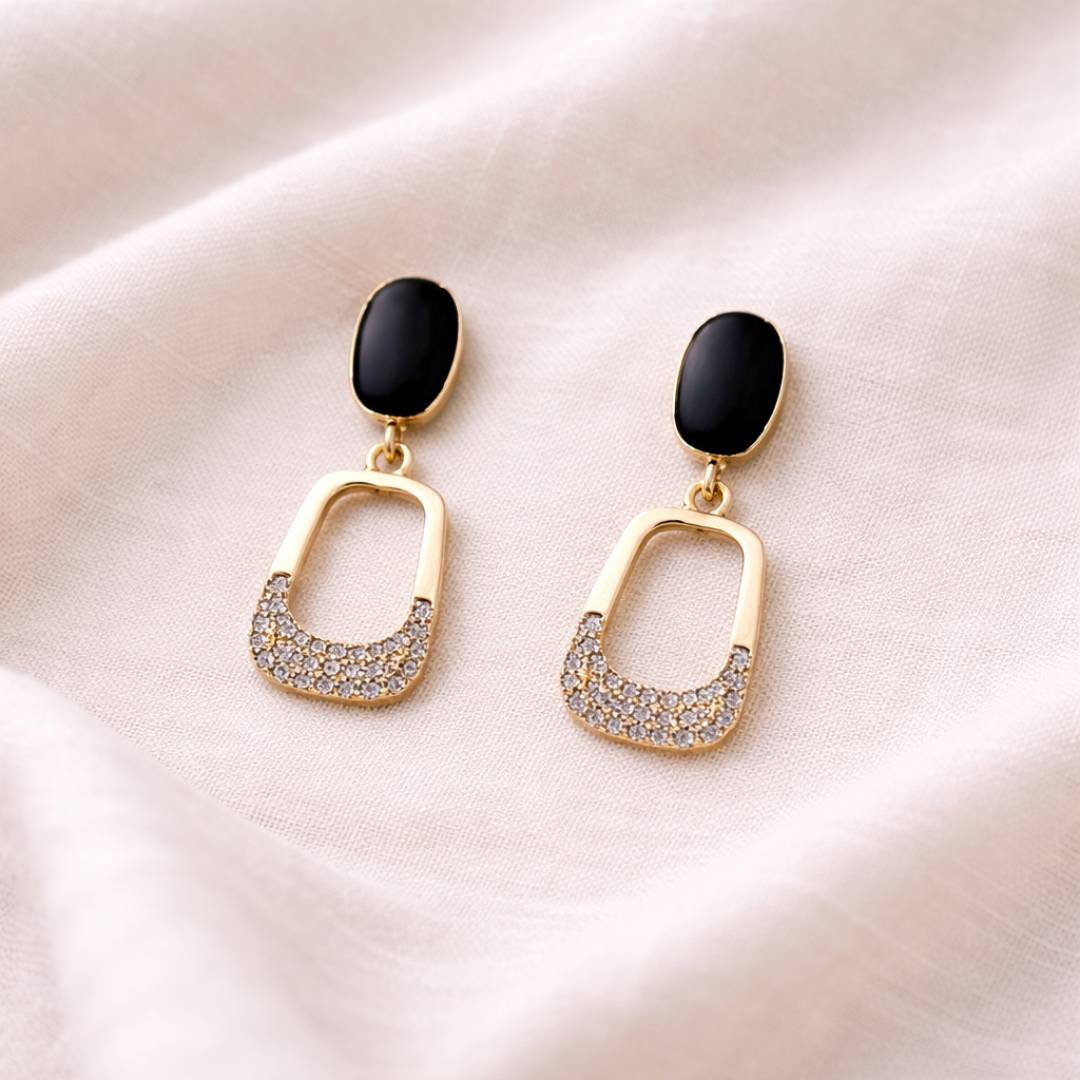 Noir Link Drop Earrings – Pack of 1 Pair