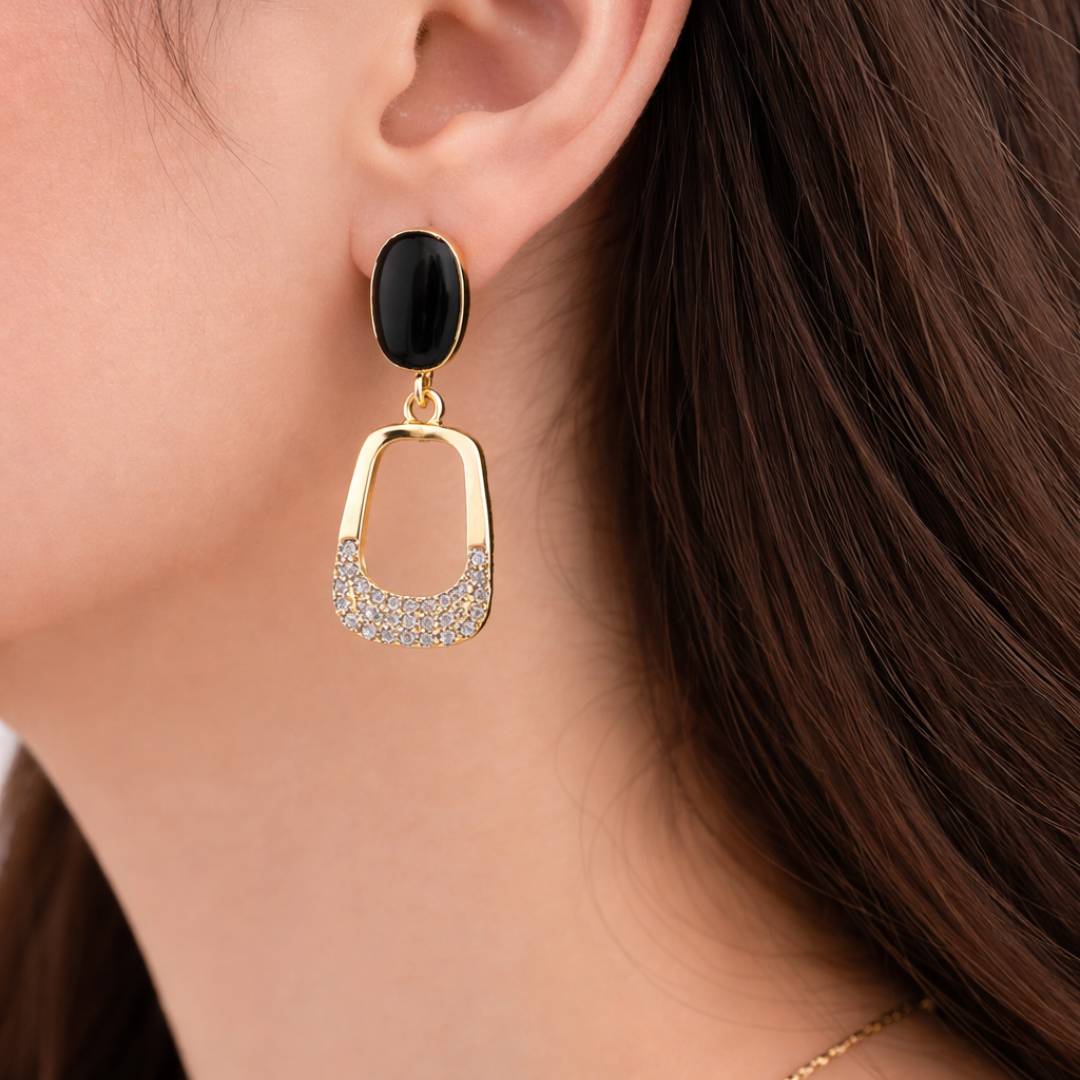 Noir Link Drop Earrings – Pack of 1 Pair