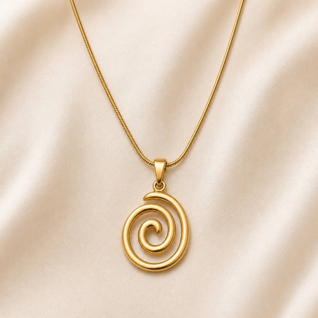 Swirl Charm Anti-Tarnish Pendant Necklace – Pack of 1