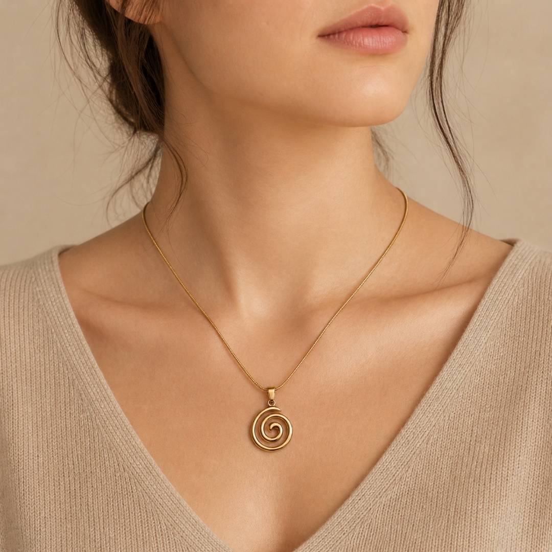 Swirl Charm Anti-Tarnish Pendant Necklace – Pack of 1