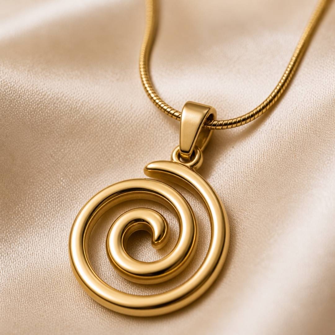 Swirl Charm Anti-Tarnish Pendant Necklace – Pack of 1