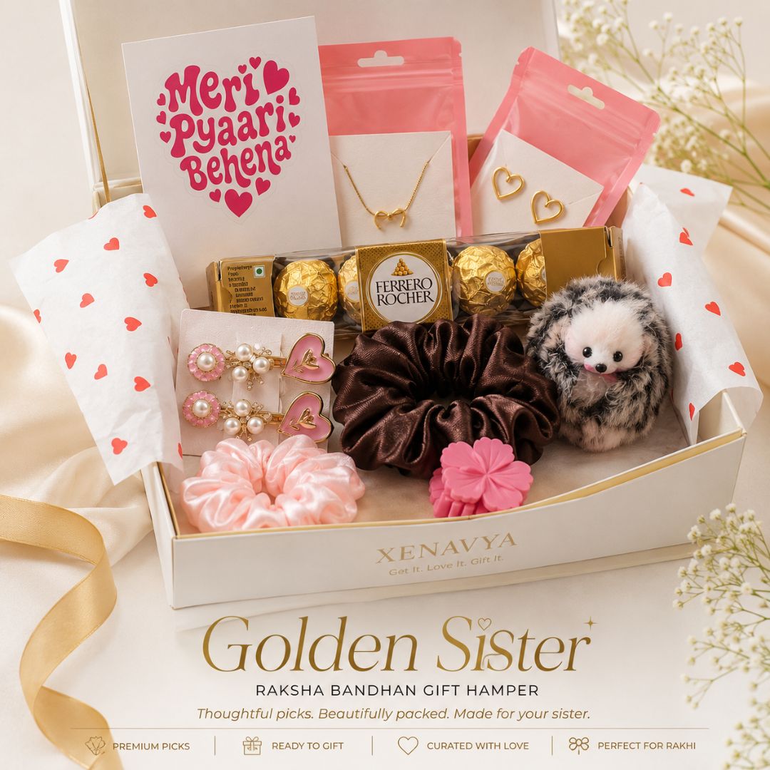 Golden Sister – Anti-Tarnish Jewellery Raksha Bandhan Gift | 7-Piece Premium Set