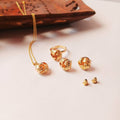 Golden Braided Knot Pendant, Stud Earrings & Ring Combo – Set of 3