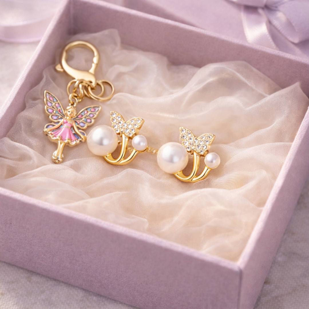 Pearl Butterfly Curve Studs – Pack of 1 Pair